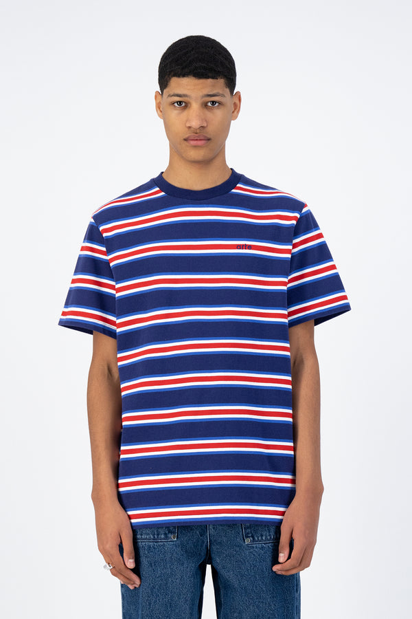 Tzara Stripes T-shirt - Navy/Red