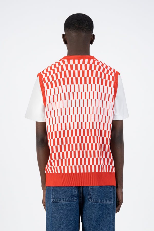 Karl Trip Knit - Red/White
