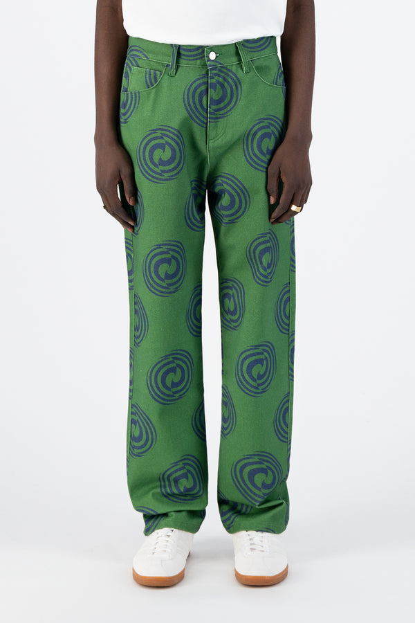 Janco Swirl Pants - Green/Navy