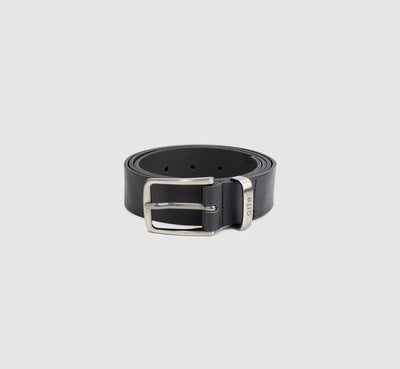 Ceinture logo en aulne - Noir