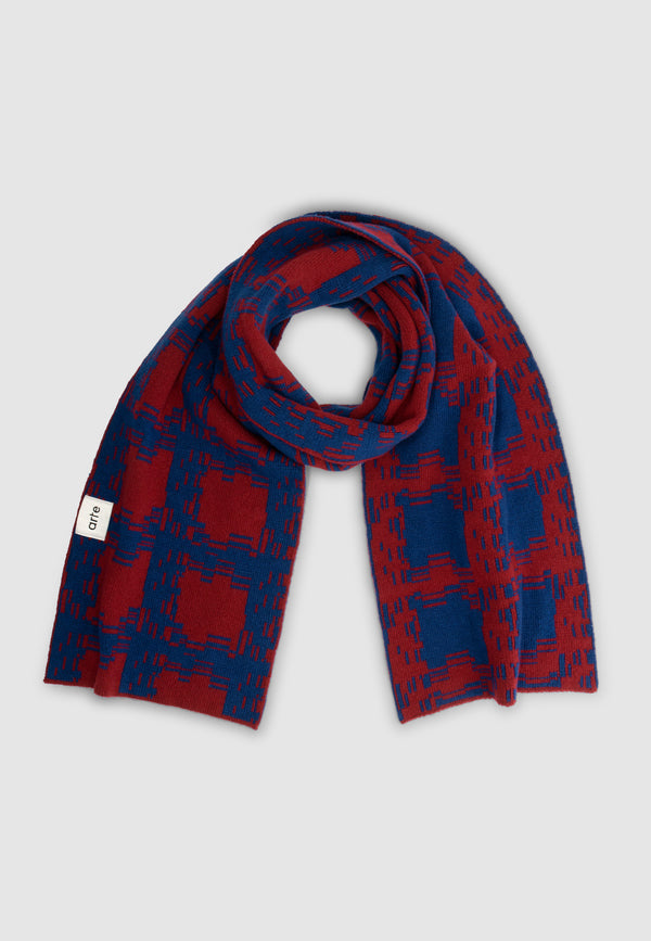 Alex Square Scarf - Navy/Bordeaux