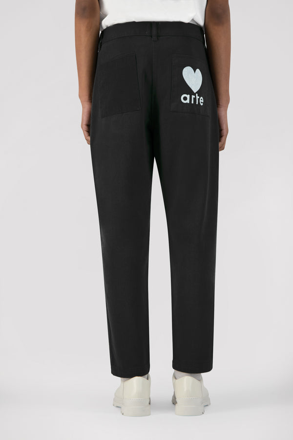 Polke Heart Pants - Black