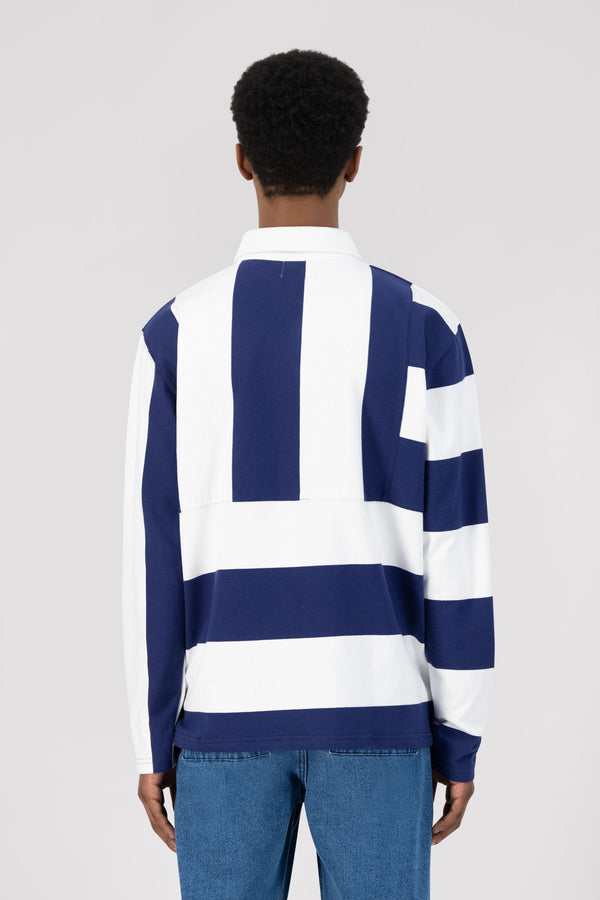 Peter Stripes Polo - White/Blue