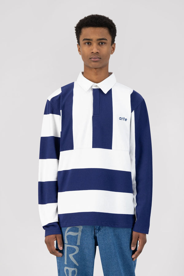 Peter Stripes Polo - White/Blue