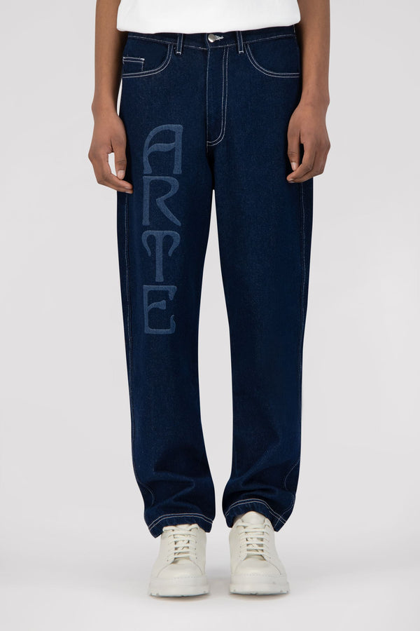Paul Front Logo Pants - Blue Denim