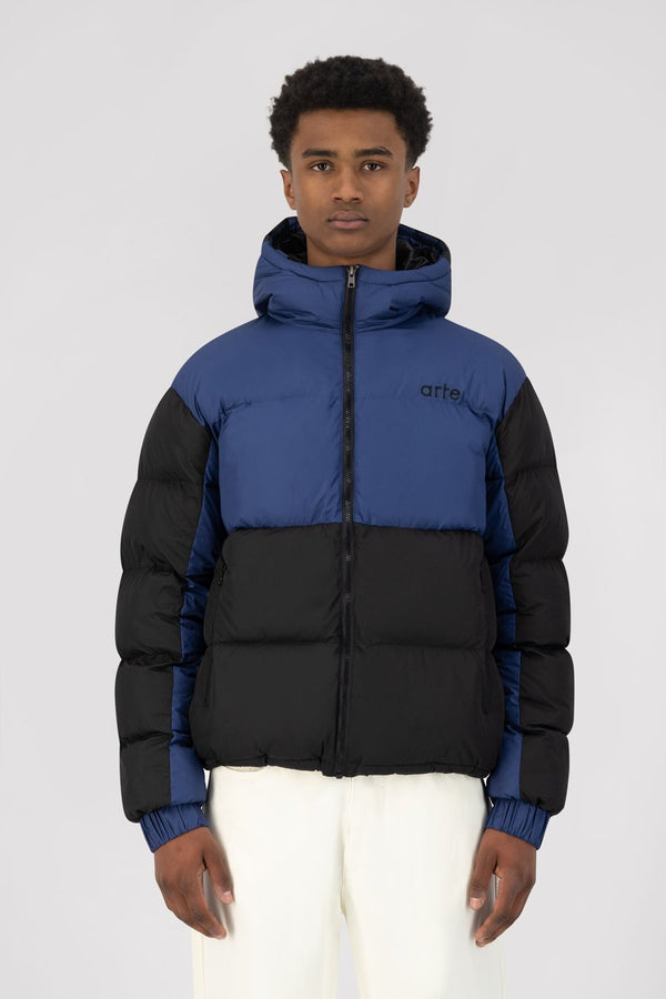 Joey Double Puffer Jacket - Blue/Black