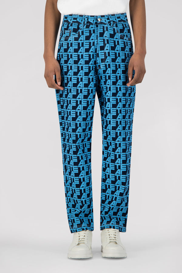 Jean Allover Pants - Denim Printed