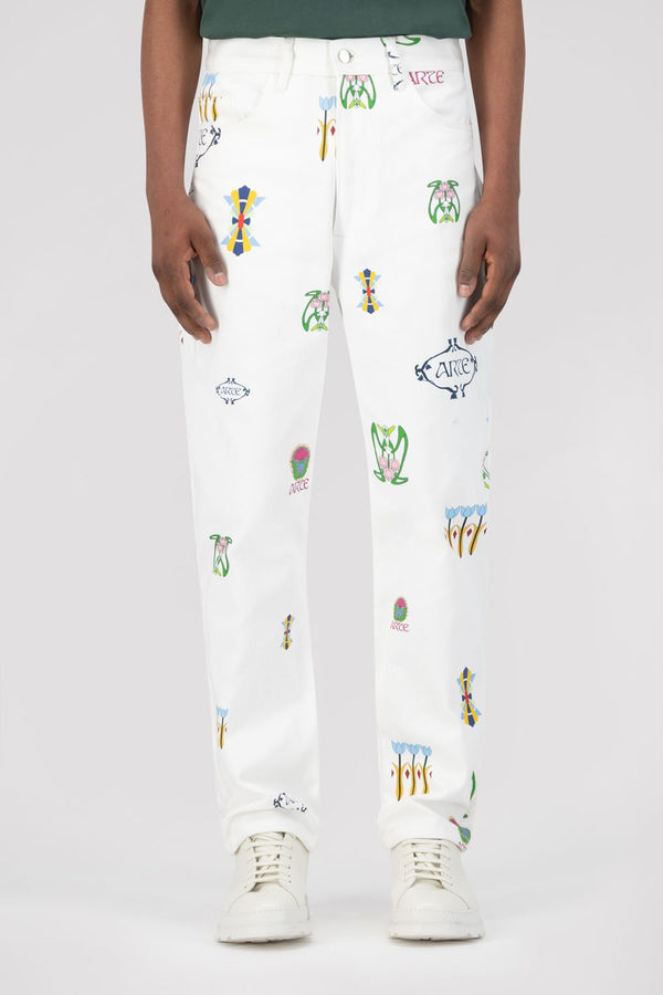 Jean Logo Pants - White - NO ARCHIVE SALE