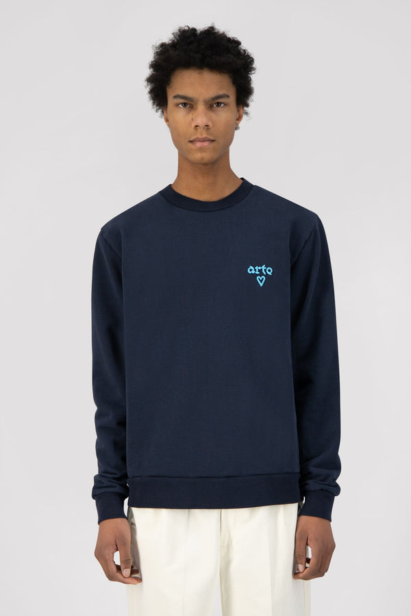 Cassat Heart Logo Sweater - Navy