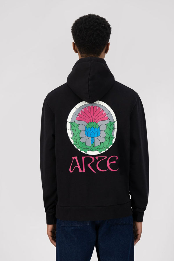 Horta Back Dahlia Hoodie - Black