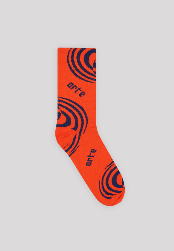 Spiral Sock - Red/Navy